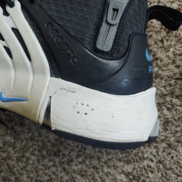 Nike Air Presto Mid Utility Black And White Hi-Top Sneaker Shoes Size 9 - Picture 6 of 8